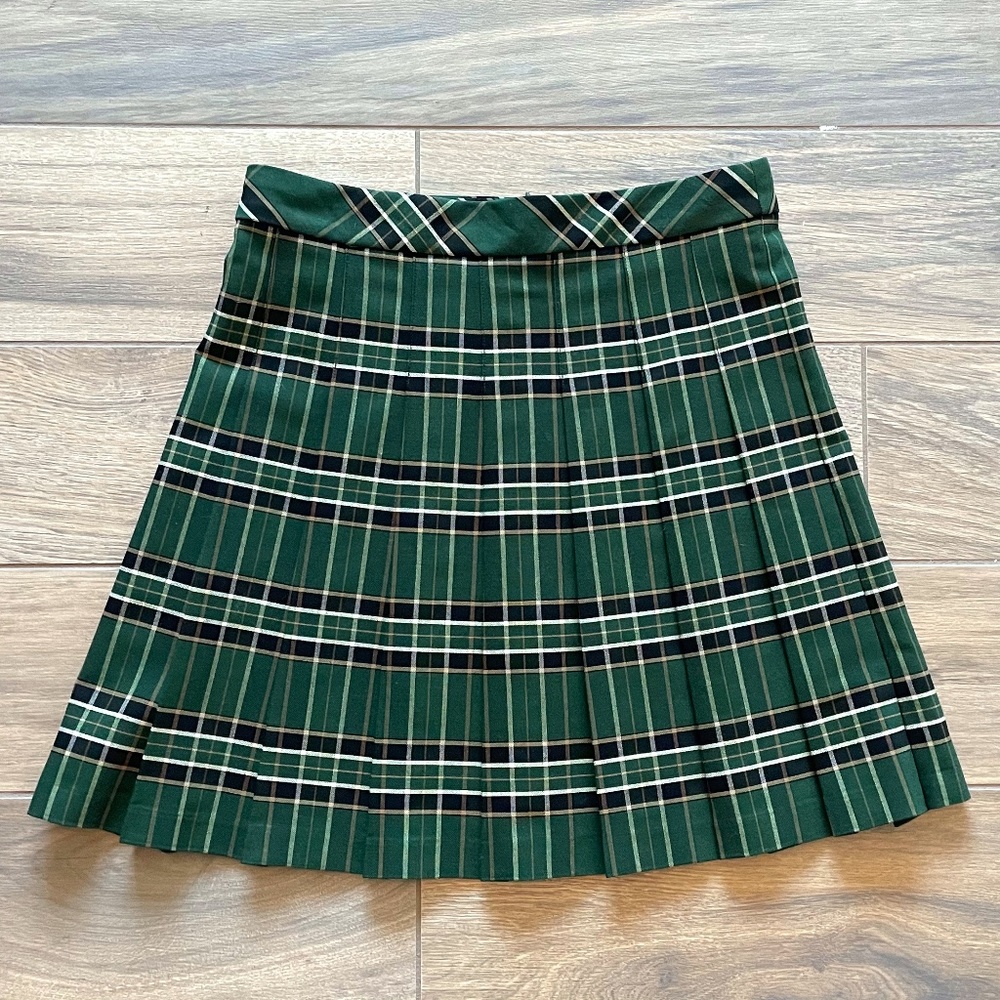Aritzia Green Plaid Mini Skirt